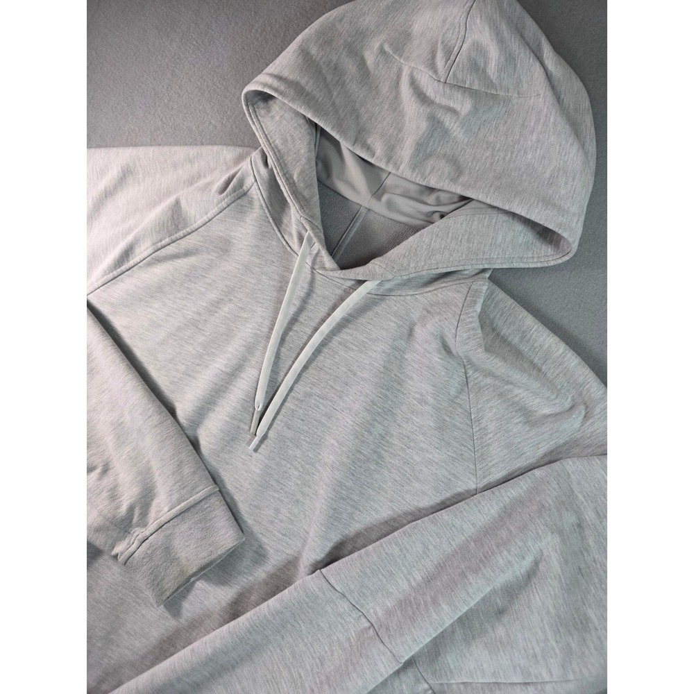 Lululemon Mens City Sweat Pullover Hoodie Light Grey Heather XXL Raglan Sleeve